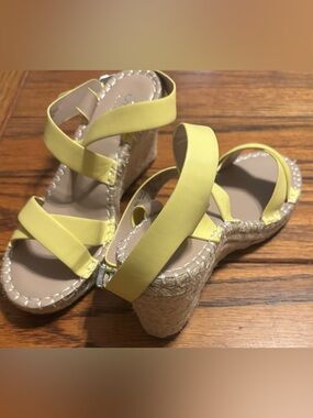 Charles by Charles David Yellow Espadrille Wedge Sandals